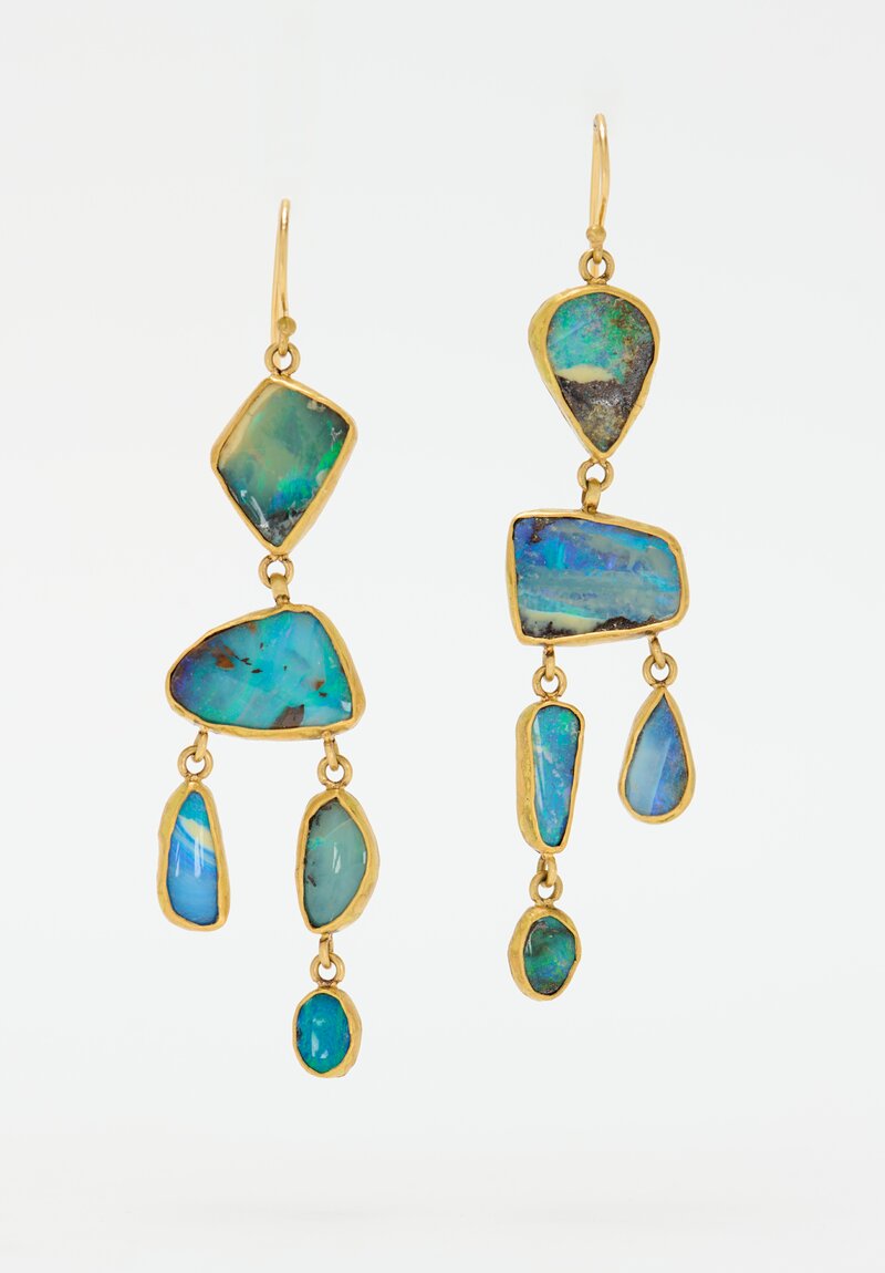 Margery Hirschey 22k, Boulder Opal Earrings	