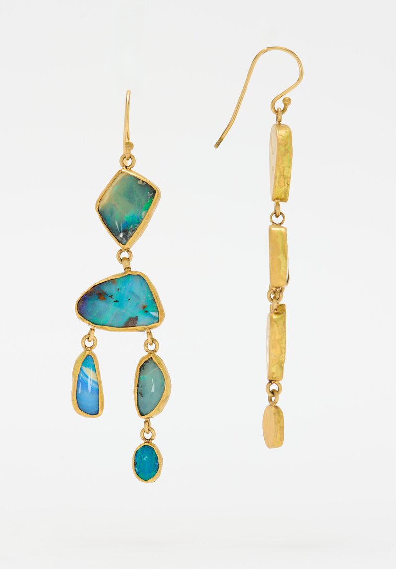 Margery Hirschey 22k, Boulder Opal Earrings	