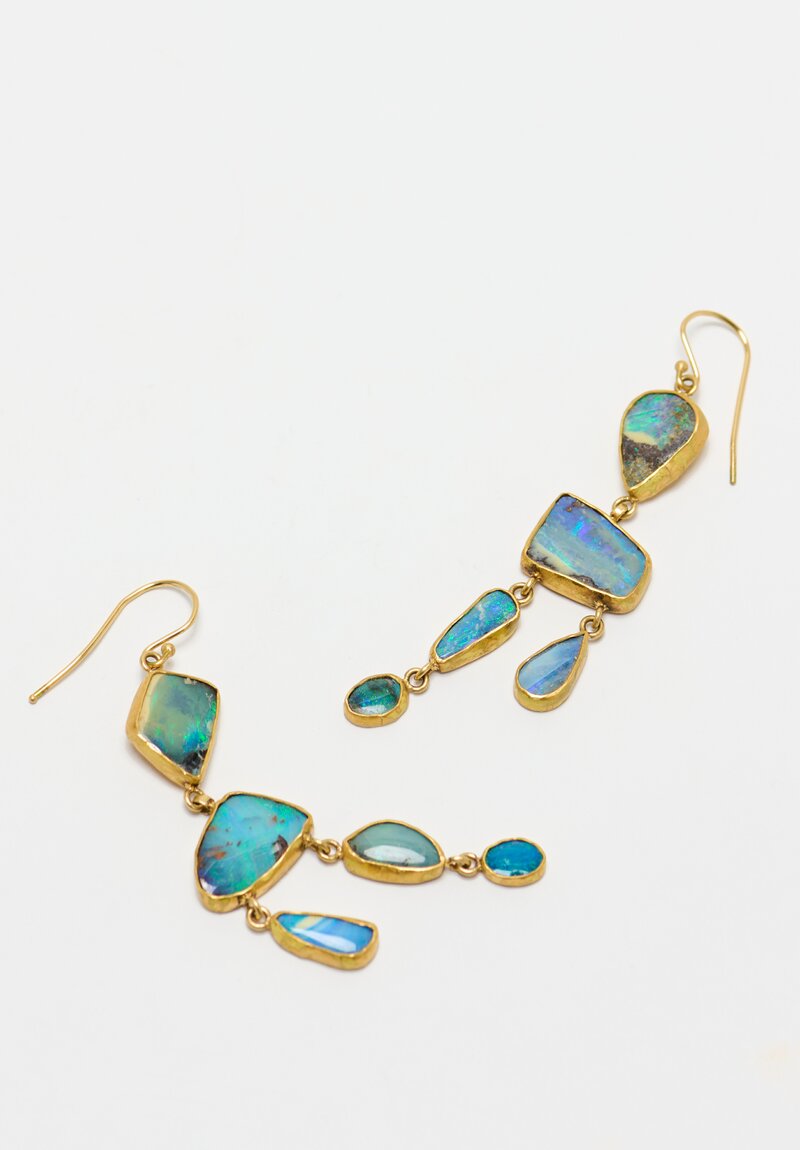 Margery Hirschey 22k, Boulder Opal Earrings	