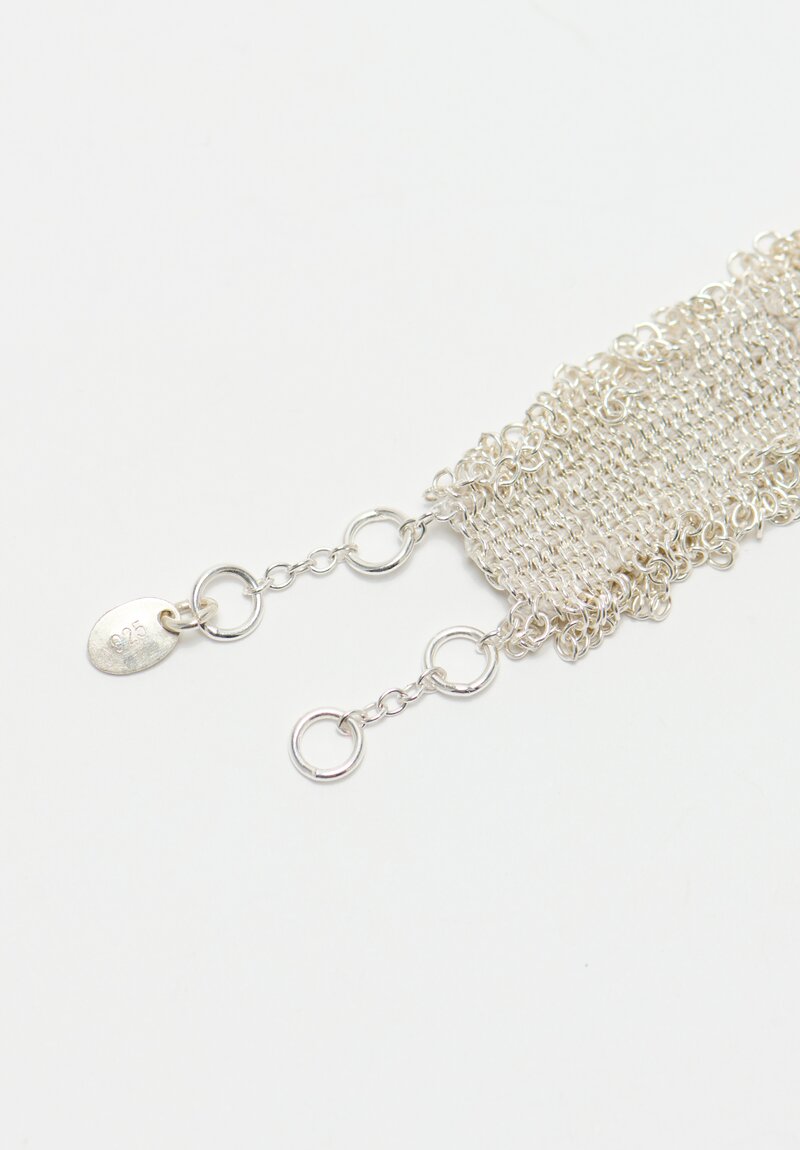 Stephanie Schneider 17 Handwoven Silver & Silk Bracelet	