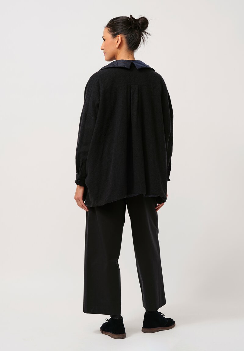 Daniela Gregis Cashmere-Lined Larghissima Jacket in Nero Navy Blue	