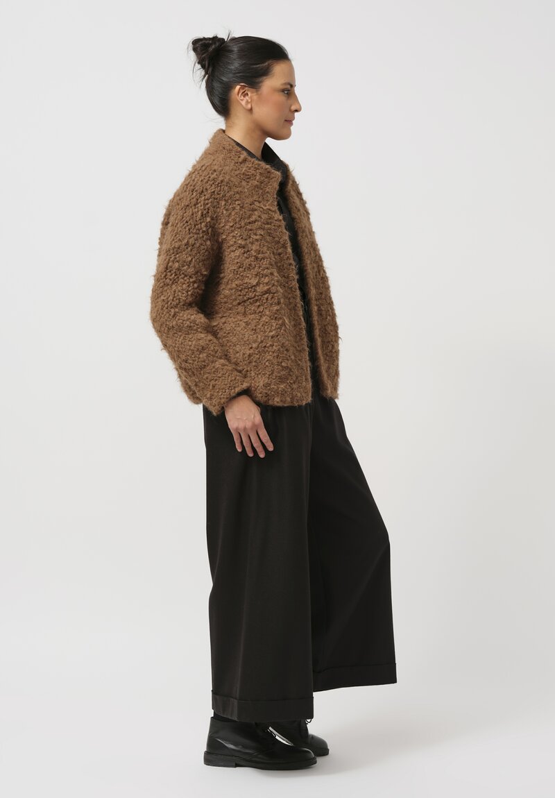 Daniela Gregis Hand-Knit Alpaca Melograno Jacket in Brown	