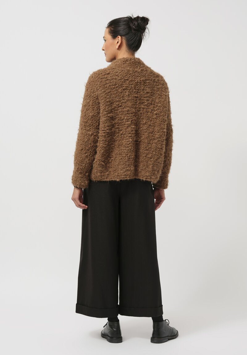 Daniela Gregis Hand-Knit Alpaca Melograno Jacket in Brown	