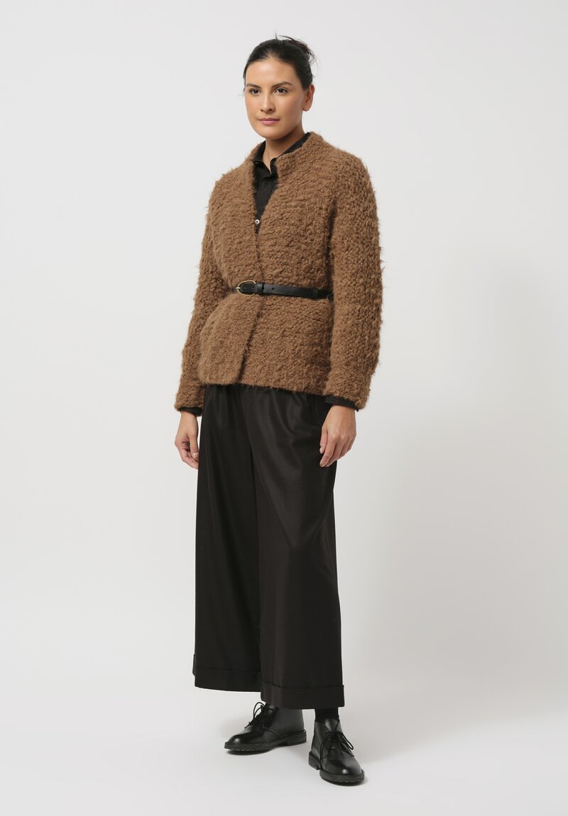 Daniela Gregis Hand-Knit Alpaca Melograno Jacket in Brown	