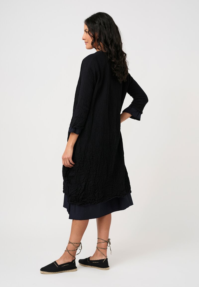 Daniela Gregis Washed Cotton Reversible Abito Venti Dress in Nero Navy Blue & Black