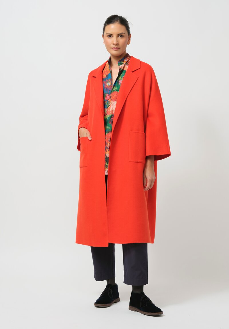 Daniela Gregis Papavero Lungo Coat in Rosso Red