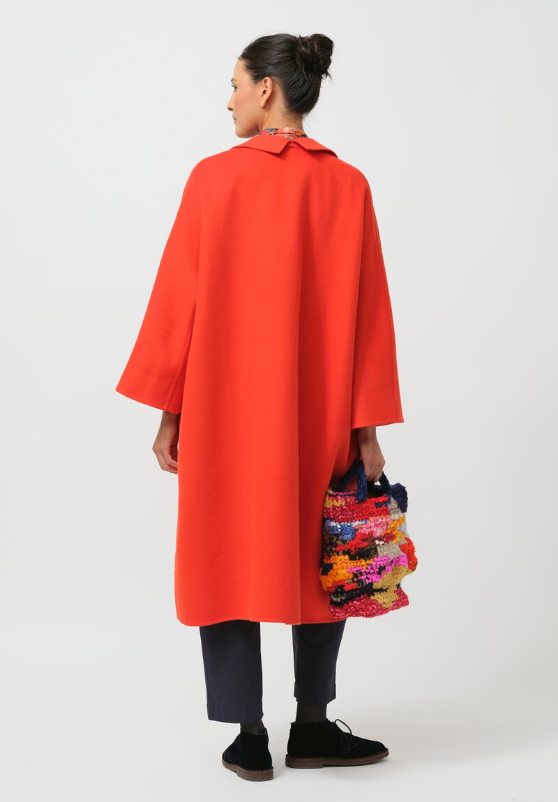 Daniela Gregis Papavero Lungo Coat in Rosso Red