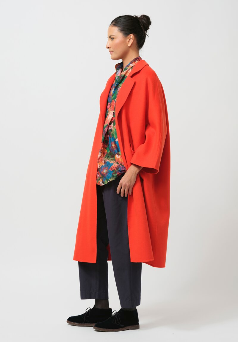 Daniela Gregis Papavero Lungo Coat in Rosso Red