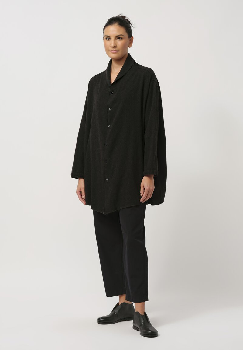 Kaval Cashmere Etamine Shirt in Black	