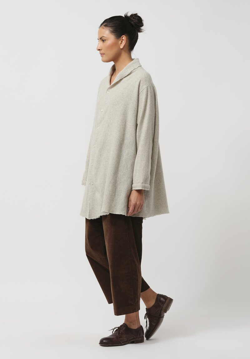 Kaval Cashmere Etamine Shirt in Light Grey	