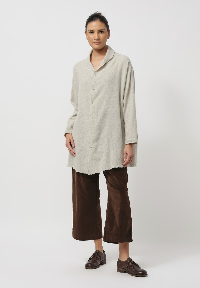 Kaval Cashmere Etamine Shirt in Light Grey	