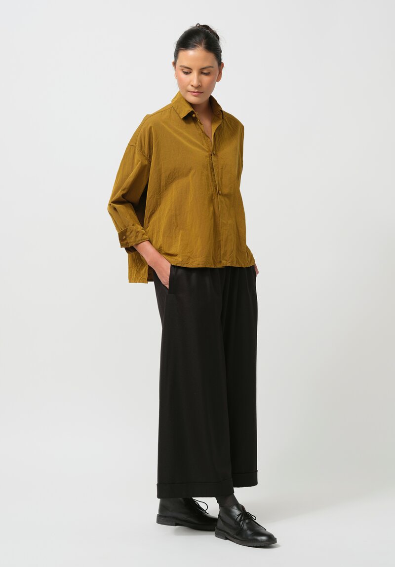 Daniela Gregis Cropped Washed Cotton Twill Uomo Shirt in Oro Gold	