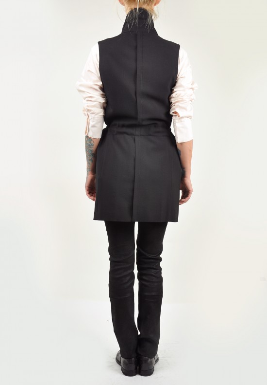 Ann Demeulemeester Long Belted Vest in Black