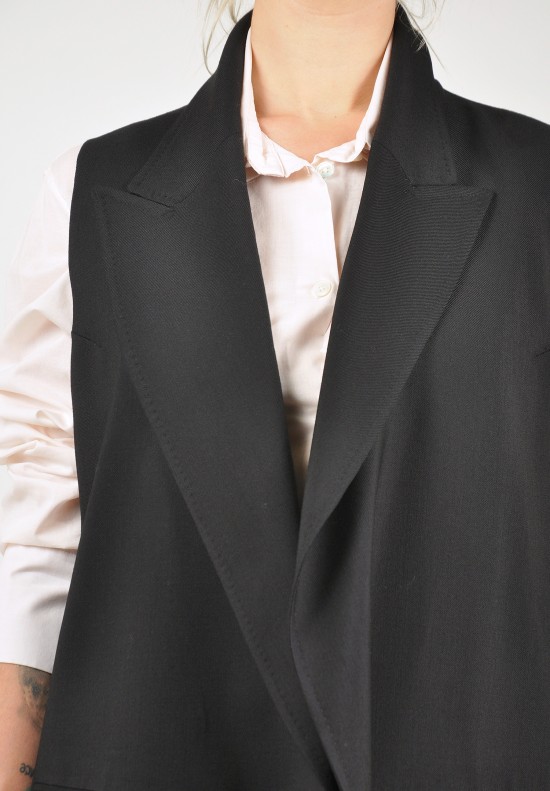 Ann Demeulemeester Long Belted Vest in Black | Santa Fe Dry Goods ...
