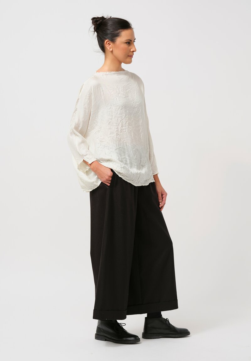 Daniela Gregis Washed Silk Twill Dyed Long Shirt in Panna Cream	