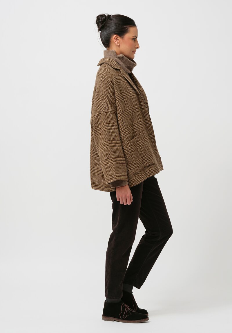 Daniela Gregis Gladiolo Jacket in Houndstooth Brown & Black