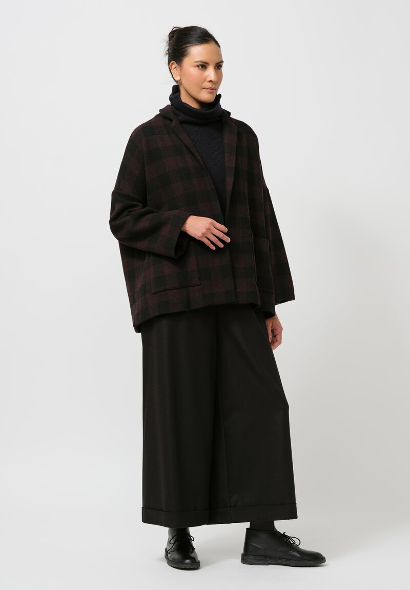 Daniela Gregis Gladiolo Jacket in Nero Black & Brown Check