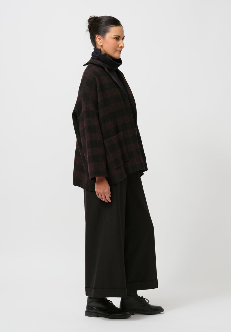 Daniela Gregis Gladiolo Jacket in Nero Black & Brown Check