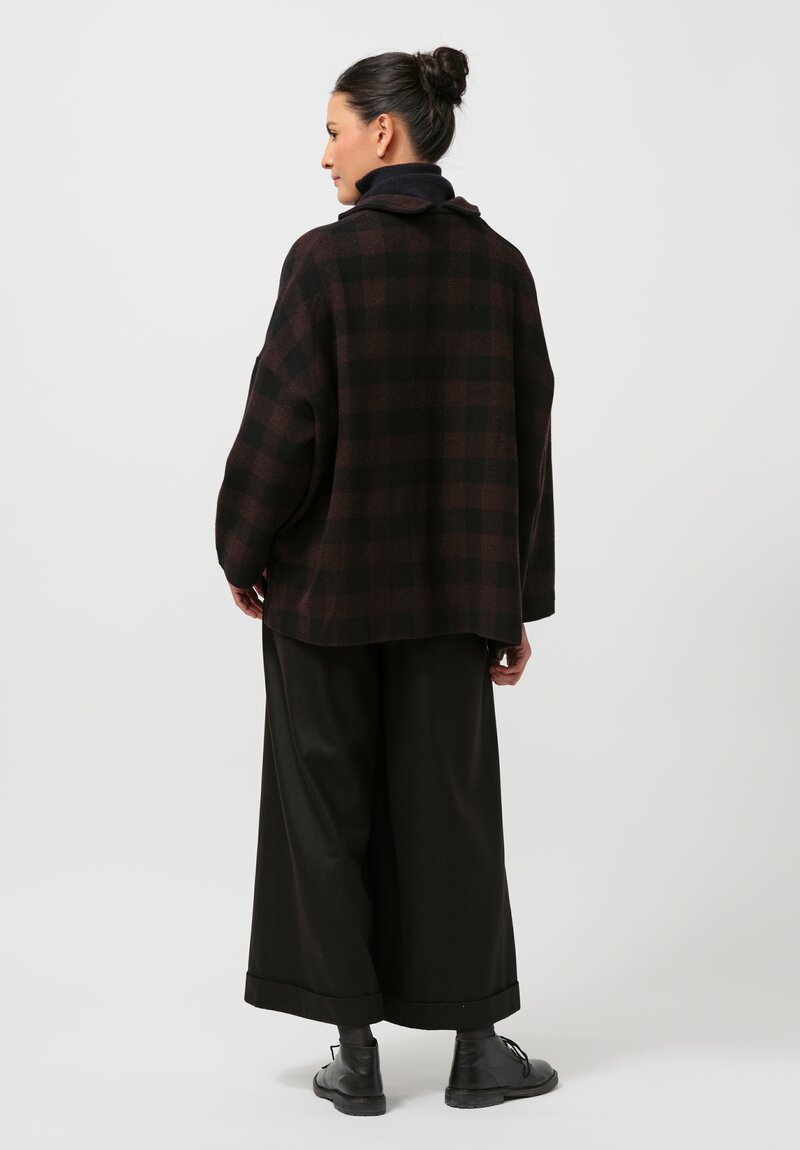 Daniela Gregis Gladiolo Jacket in Nero Black & Brown Check