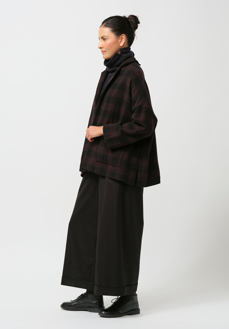 Daniela Gregis Gladiolo Jacket in Nero Black & Brown Check