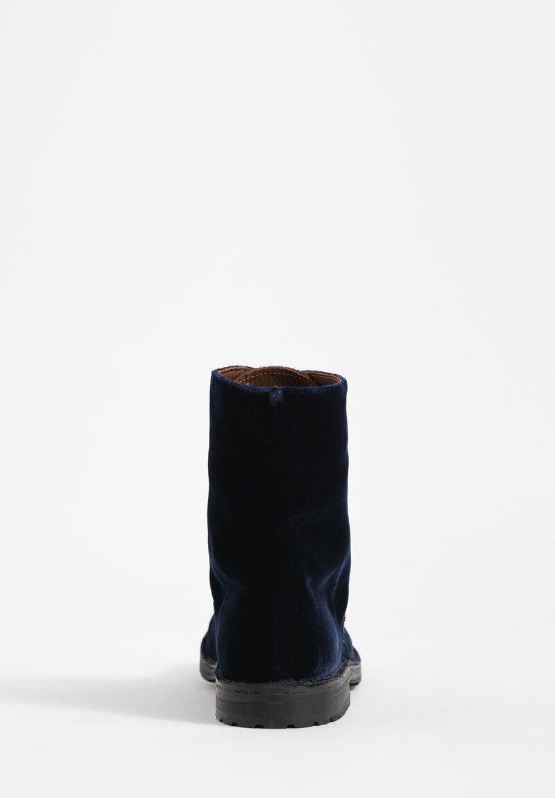 Daniela Gregis Cotton Velvet Anfibio Boots in Navy Blue	