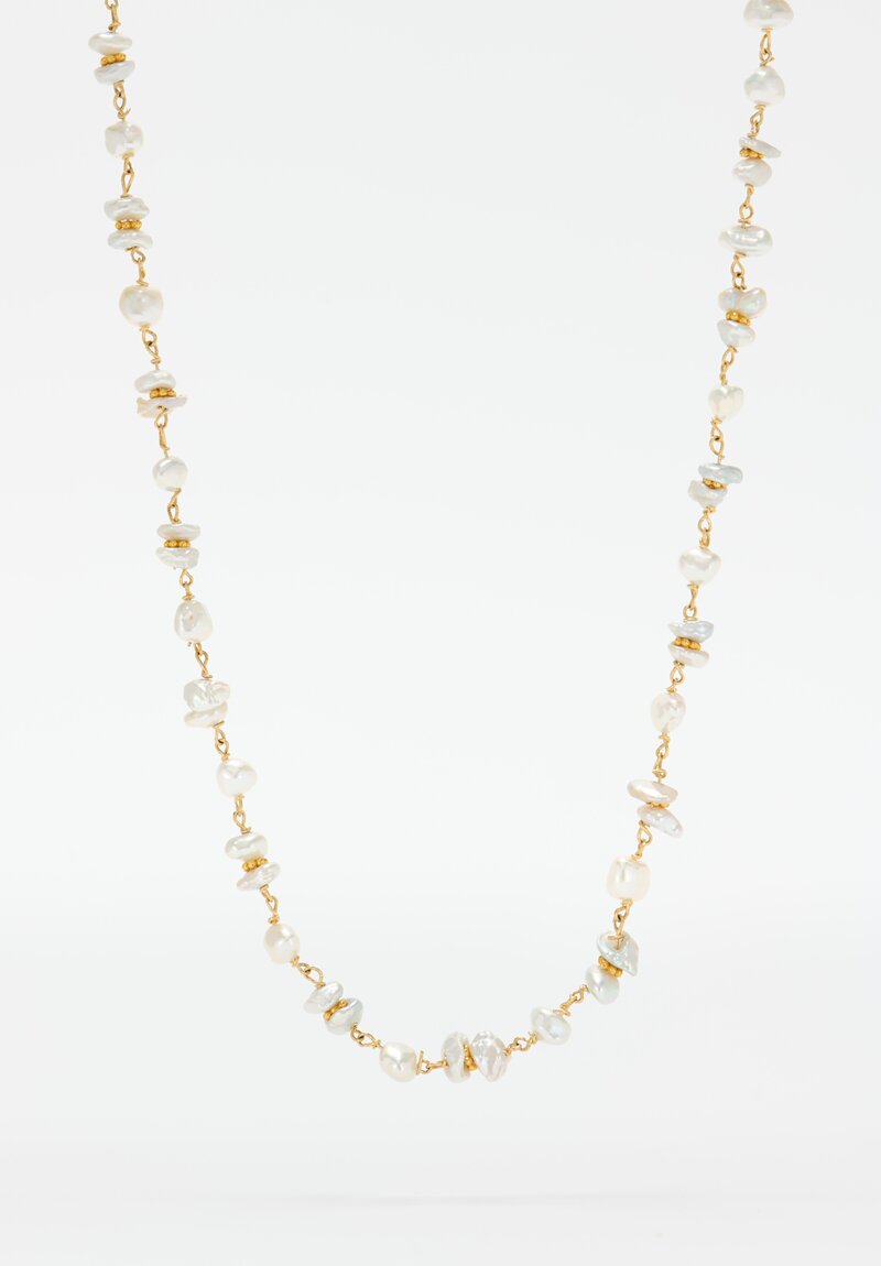 Greig Porter 18K Hand-Wrought Gold & Seed Pearl Necklace	