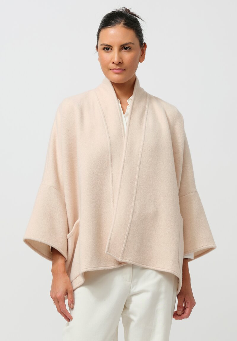 Alonpi Cashmere Open Front Jacket in Light Pink	