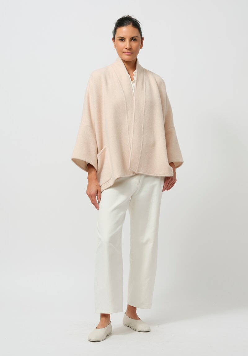 Alonpi Cashmere Open Front Jacket in Light Pink	