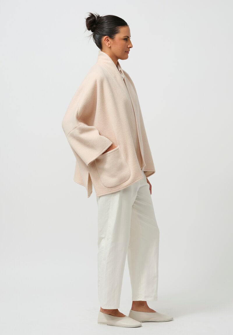 Alonpi Cashmere Open Front Jacket in Light Pink	