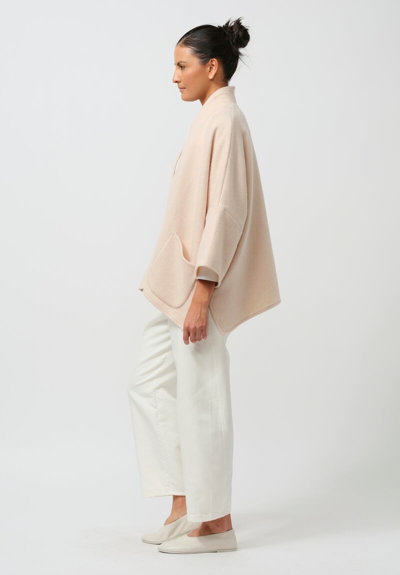 Alonpi Cashmere Open Front Jacket in Light Pink	