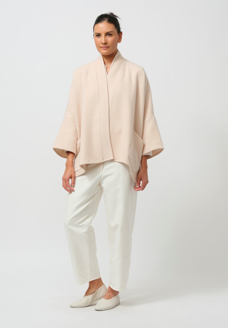 Alonpi Cashmere Open Front Jacket in Light Pink	