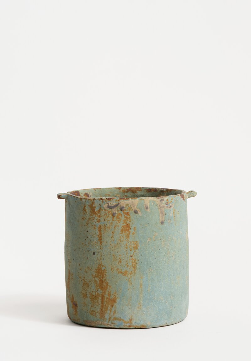 Nobue Ibaraki XL Poignee Pot in Verdigris Green