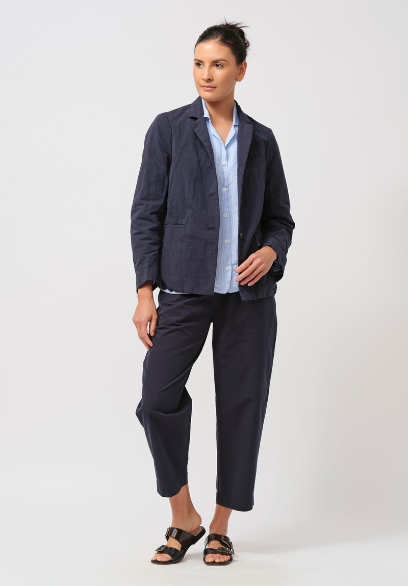 Bergfabel Cotton & Linen Short Giulia Jacket in Navy Blue