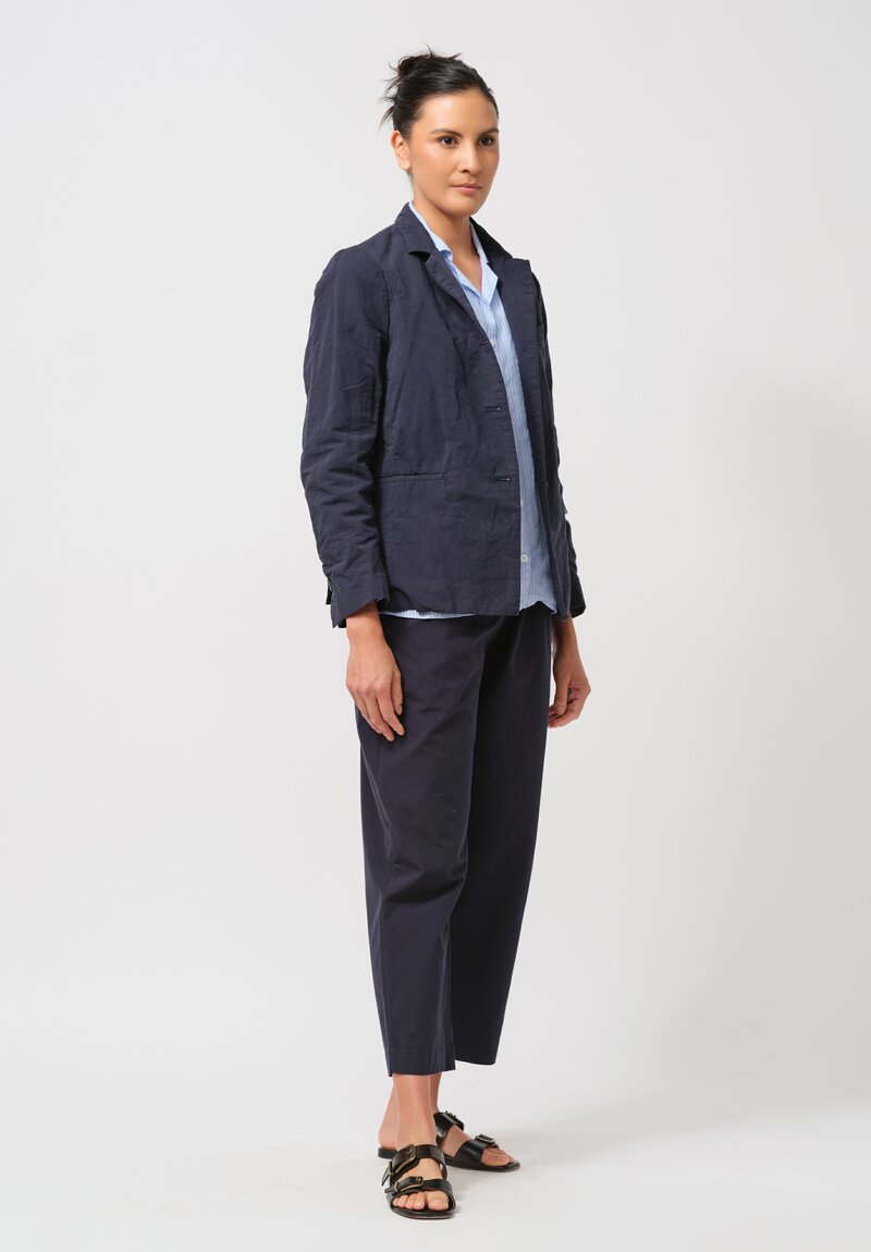 Bergfabel Cotton & Linen Short Giulia Jacket in Navy Blue