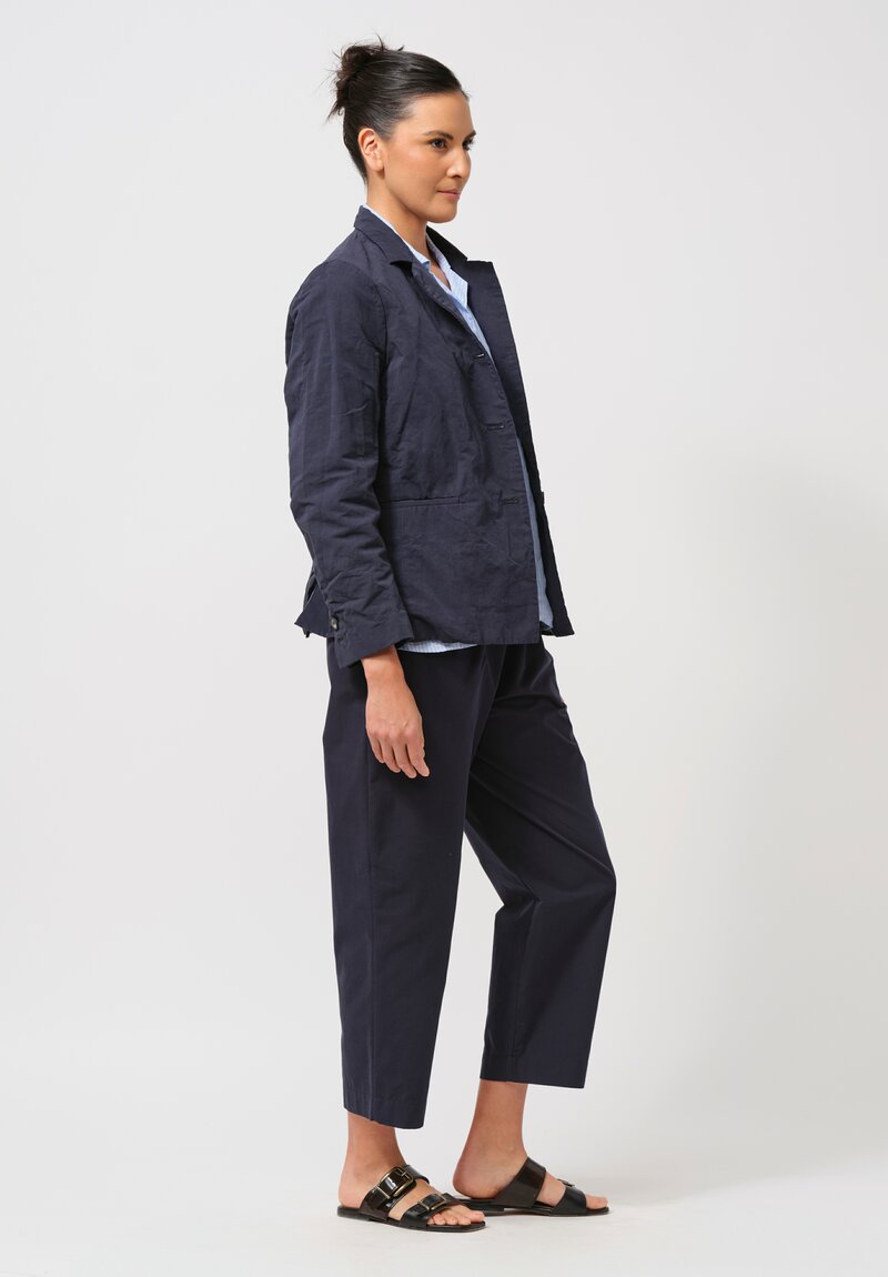 Bergfabel Cotton & Linen Short Giulia Jacket in Navy Blue