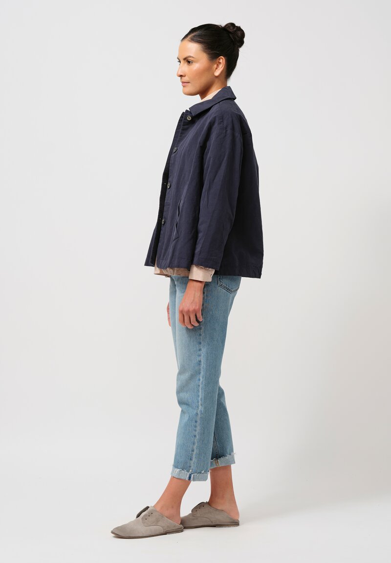 Bergfabel Cotton & Linen Uli Jacket in Navy Blue