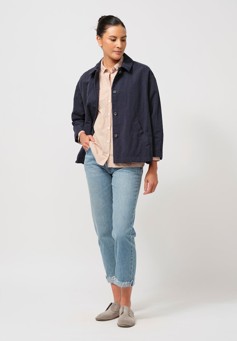 Bergfabel Cotton & Linen Uli Jacket in Navy Blue