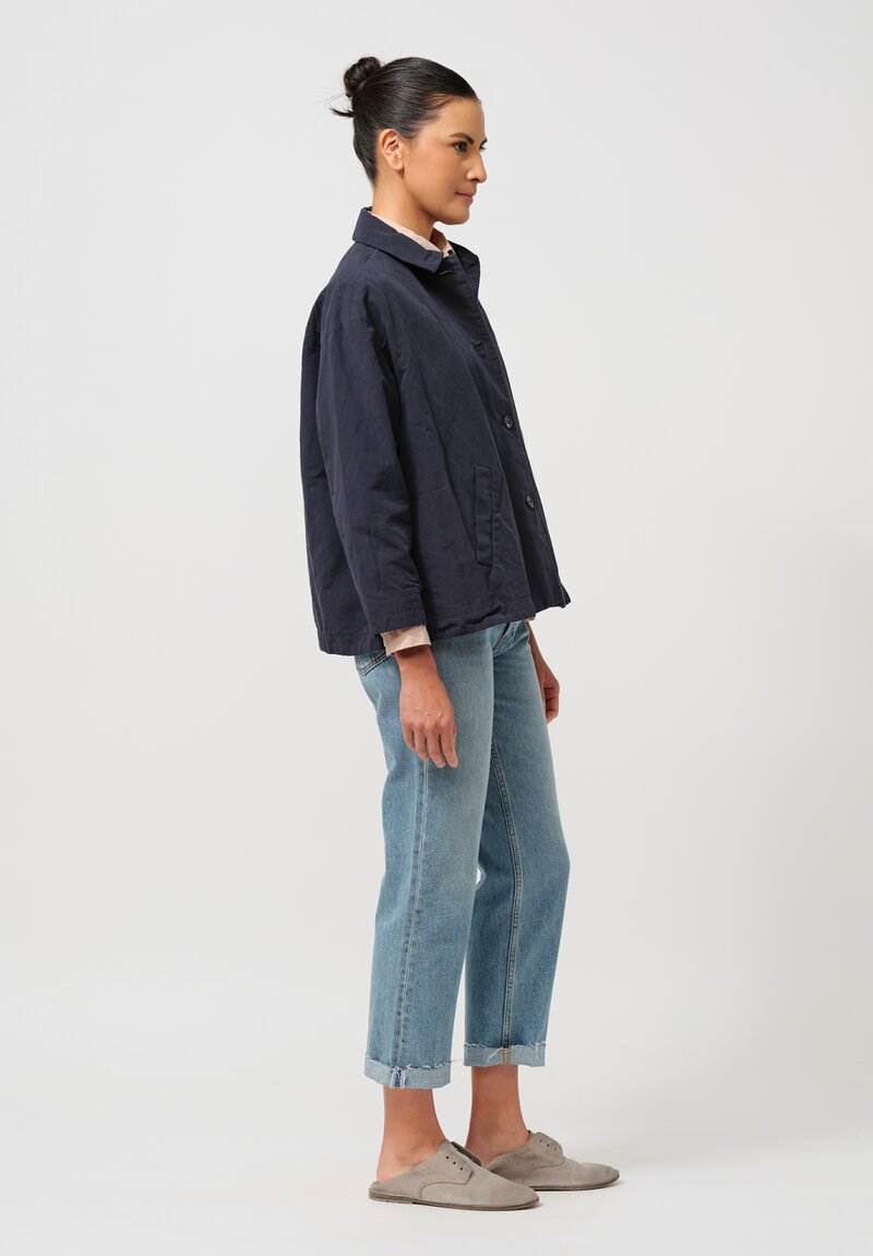 Bergfabel Cotton & Linen Uli Jacket in Navy Blue