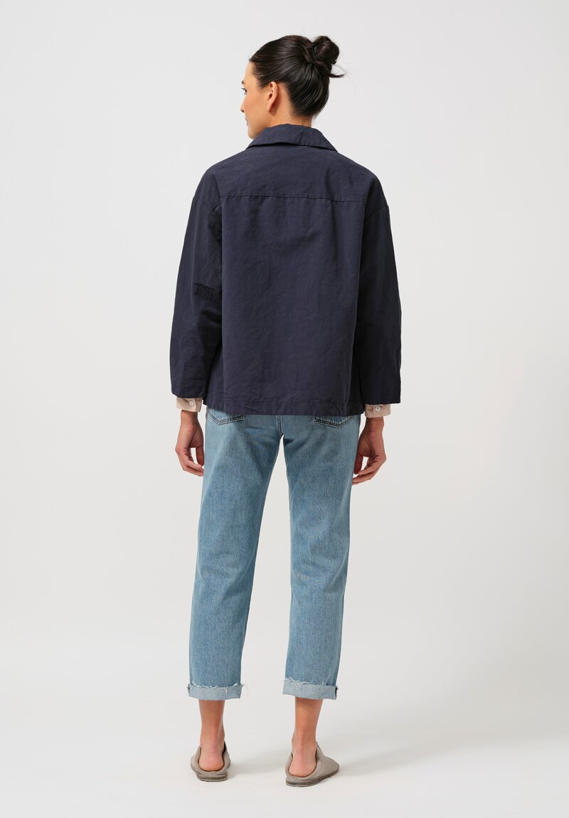 Bergfabel Cotton & Linen Uli Jacket in Navy Blue