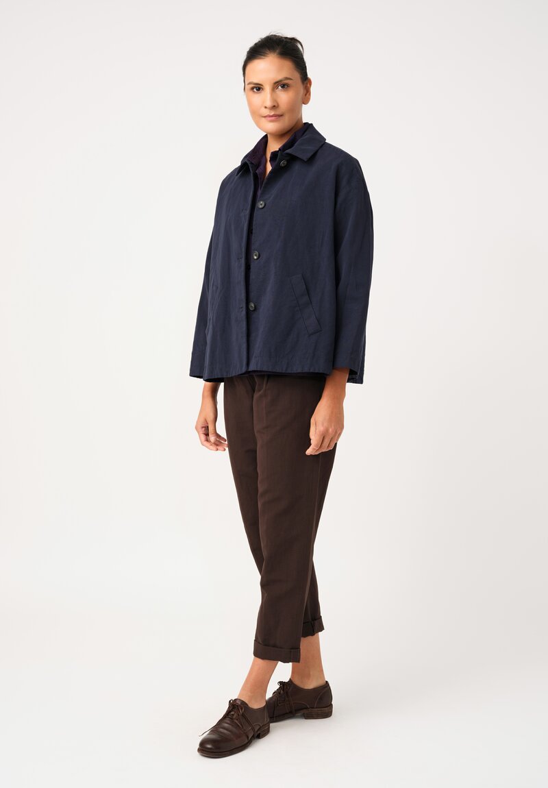 Bergfabel Cotton & Linen Uli Jacket in Navy Blue
