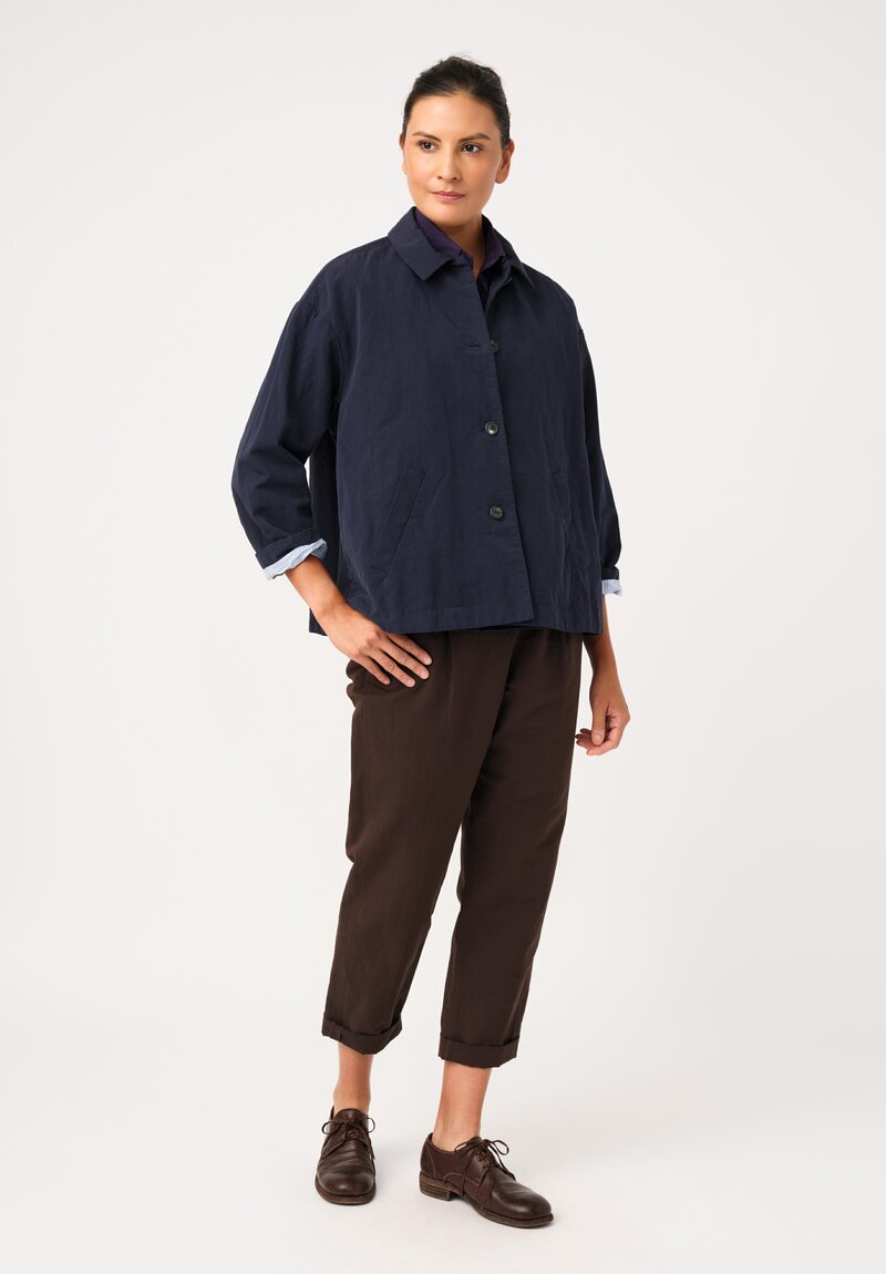 Bergfabel Cotton & Linen Uli Jacket in Navy Blue