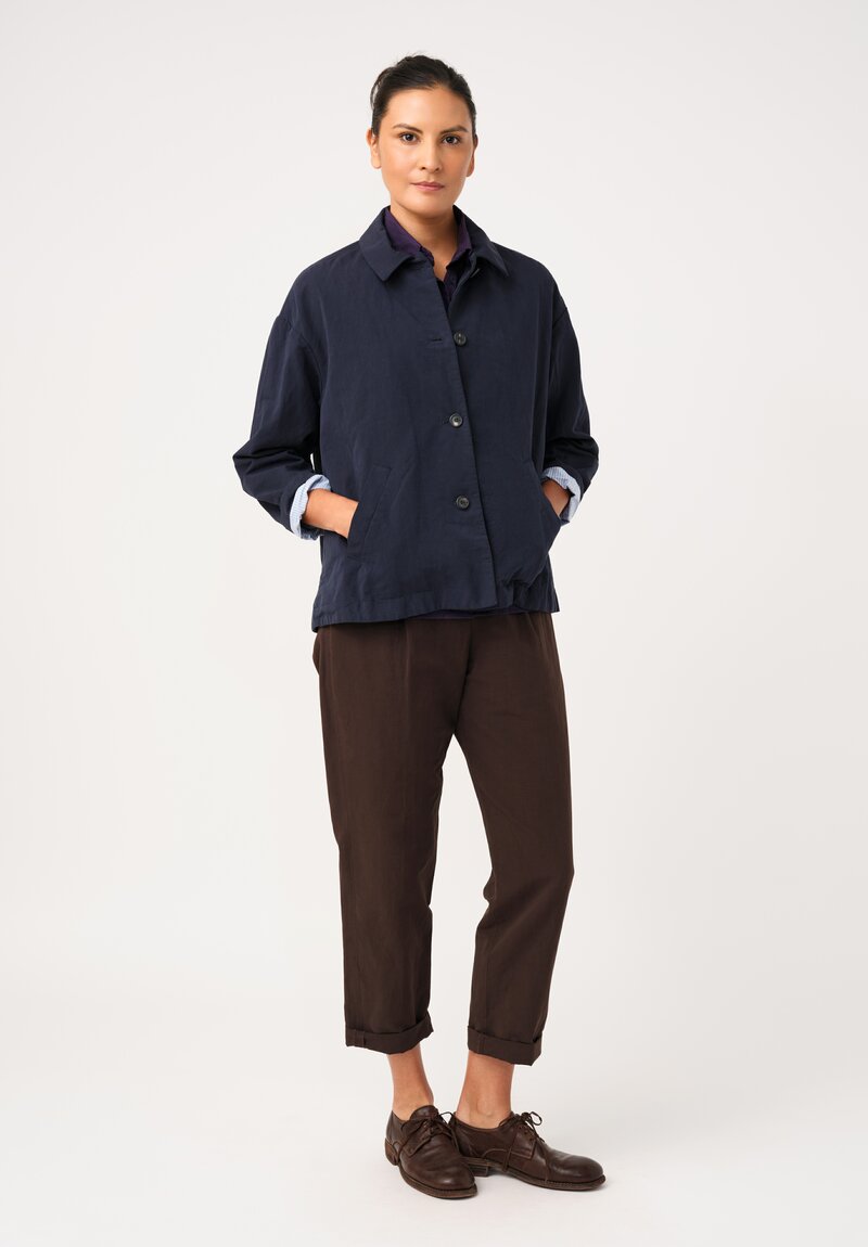 Bergfabel Cotton & Linen Uli Jacket in Navy Blue