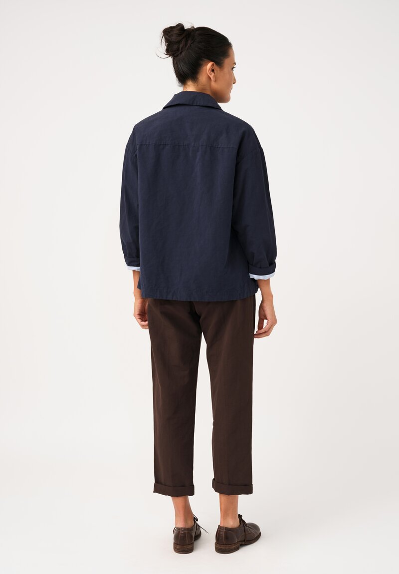 Bergfabel Cotton & Linen Uli Jacket in Navy Blue