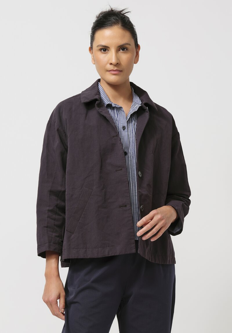 Bergfabel Cotton & Linen Uli Jacket in Black Bean