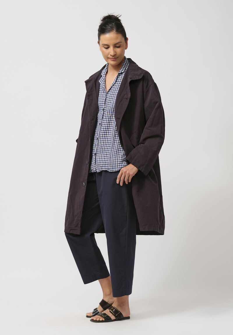 Bergfabel Cotton & Linen Oversized Coat in Black Bean