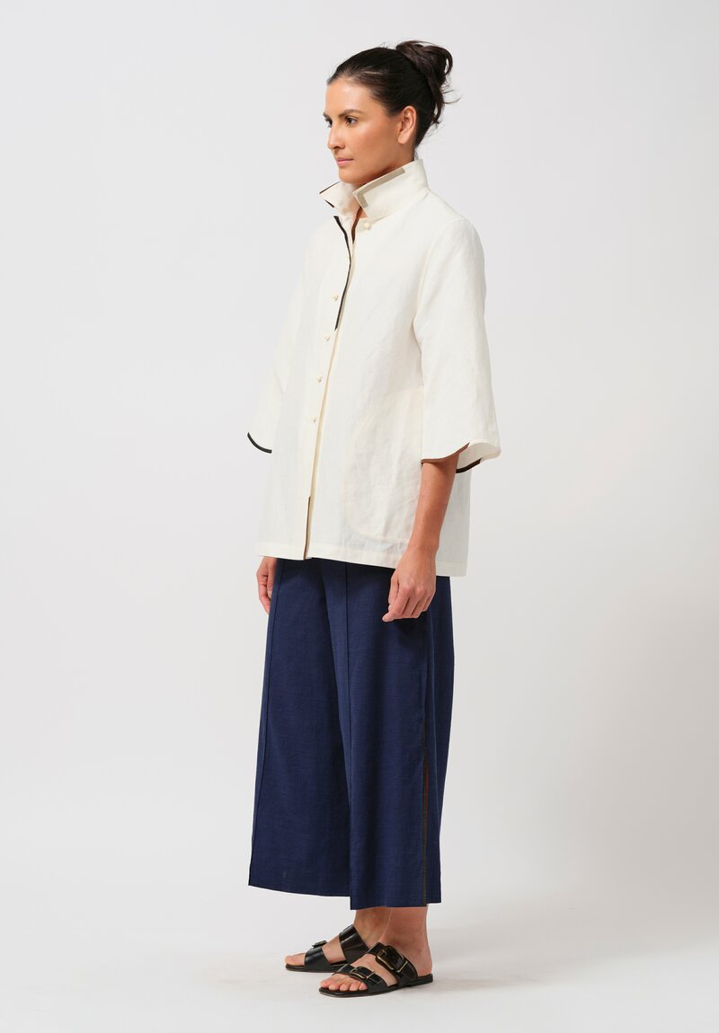 Sophie Hong Silk Button-Down Shirt in Ivory