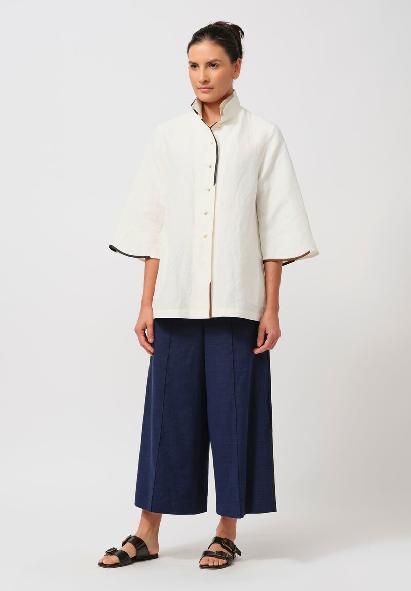 Sophie Hong Silk Button-Down Shirt in Ivory