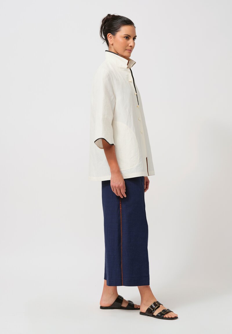 Sophie Hong Silk Button-Down Shirt in Ivory