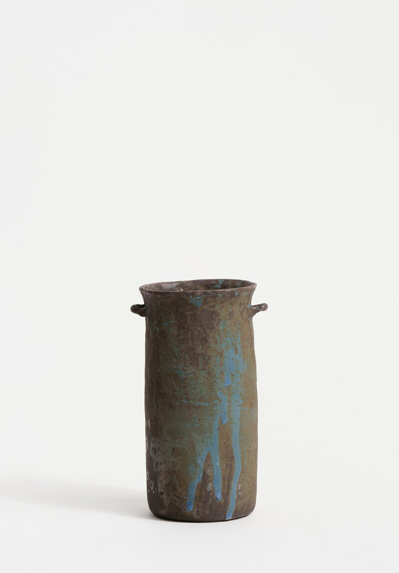 Nobue Ibaraki Large Poignee Long Vase in Weathered Lapis	