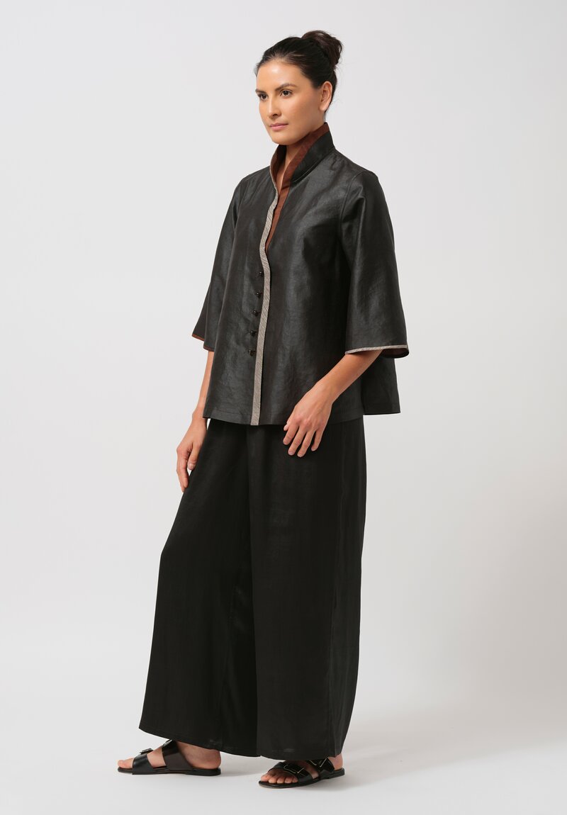 Sophie Hong Mud Silk Glass Bead Button-Down Shirt